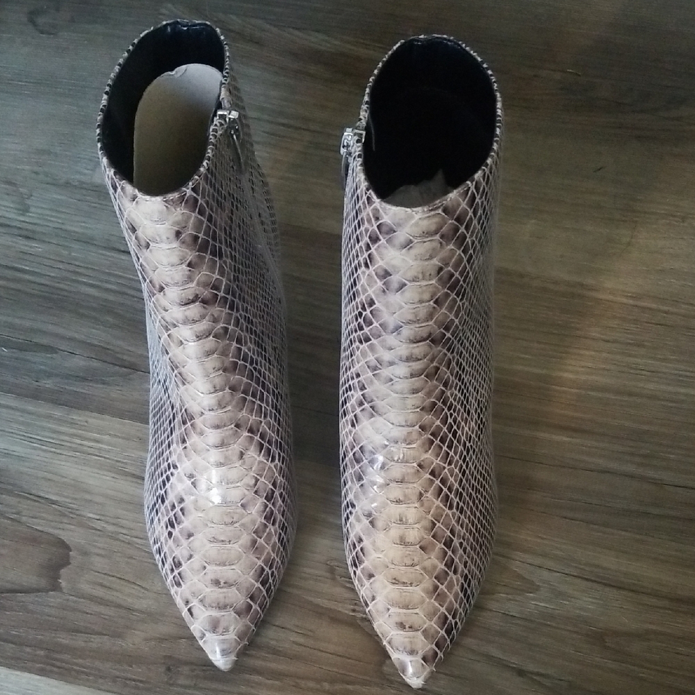 Marc Fisher Snakeskin Pattern Ankle Boots